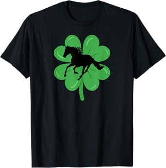 St Patricks Day Horse Lover Equestrian Rider Women Teen Girl T-Shirt