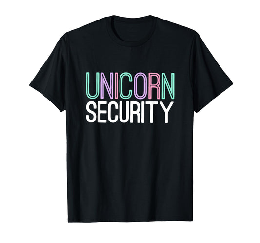 Unicorn Security Dad Mom Sis Brother Halloween Costume Gift T-Shirt