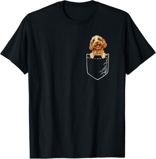 Cute Illustration Pocket Cockapoo Lover T-Shirt