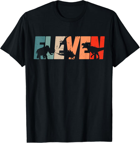 11 Year Old Shirt 11th Birthday Boy T Rex Dinosaur Fan T-Shirt