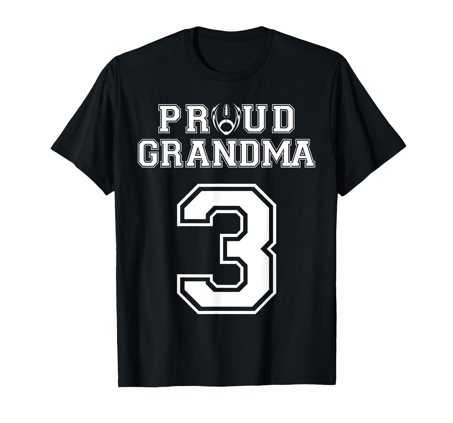 Custom Proud Football Grandma Number 3 Personalized Women T-Shirt