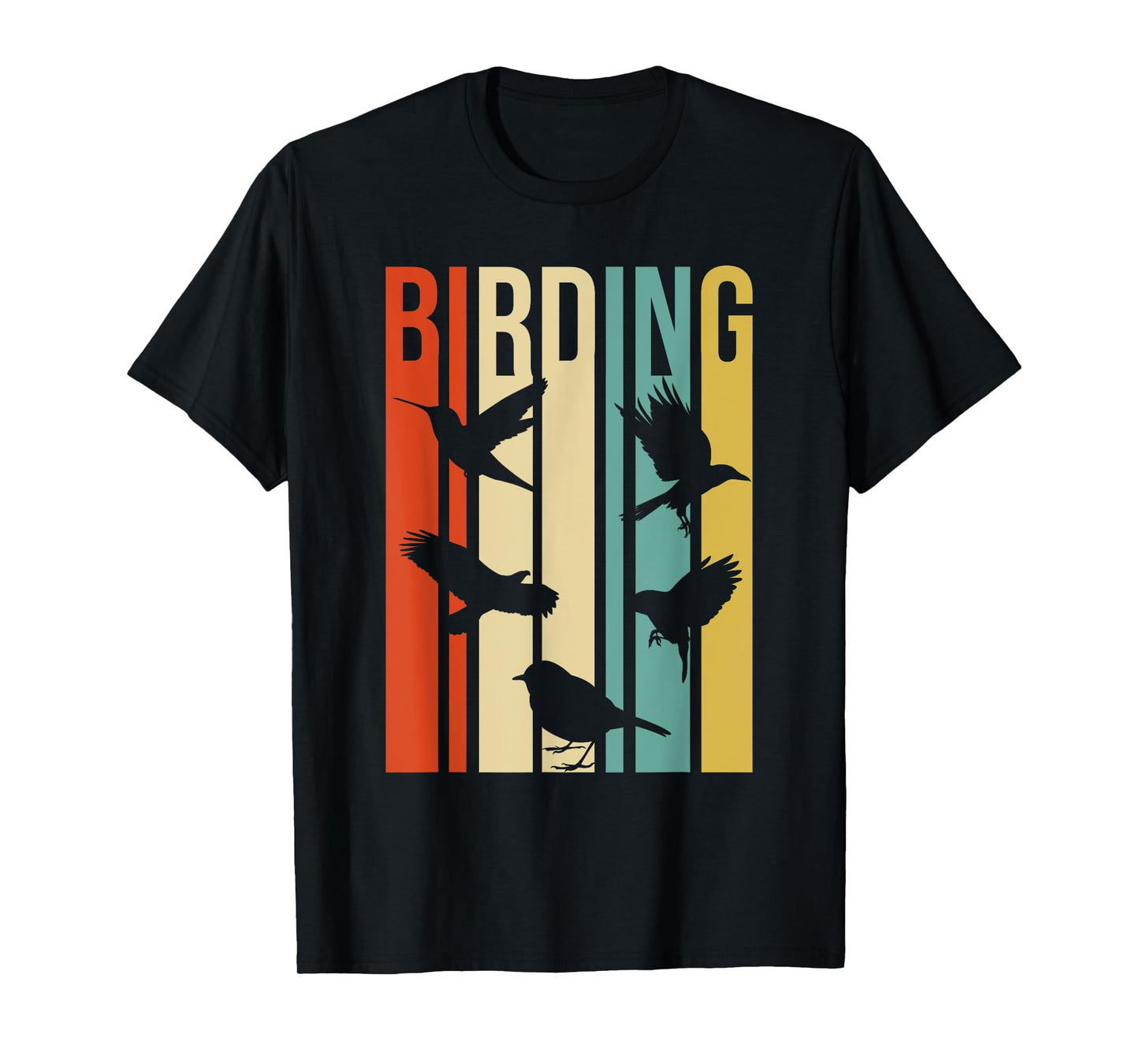 Vintage Style Birding T-Shirt For Birders With Birds T-Shirt