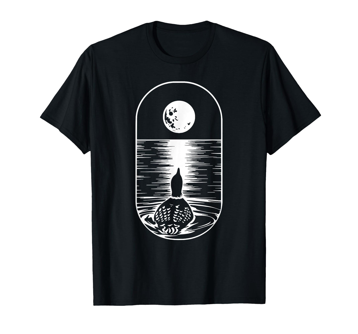 Loon and the Moon Common Loon Minnesota Lake Loon T-Shirt