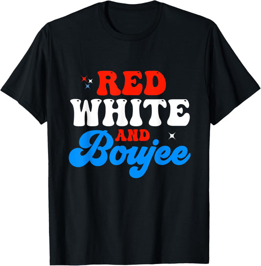 Retro Groovy Cute Red White And Boujee 4th Of July T-Shirt