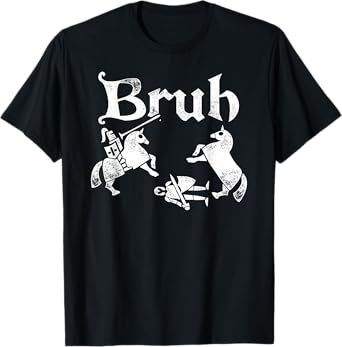 Funny Renfaire Bruh Knight Silhouette Jousting T-Shirt