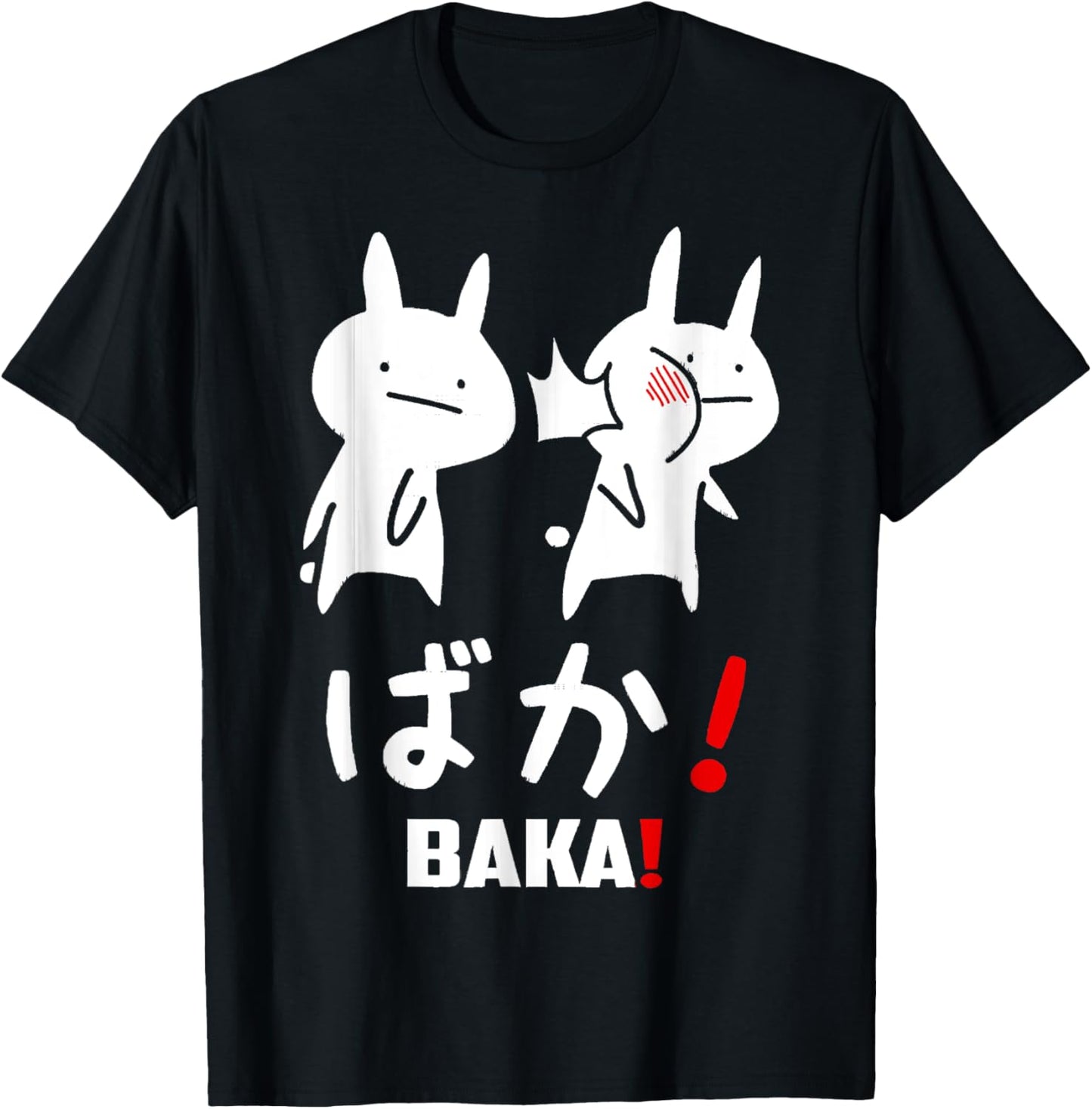 Baka Shirt Cute Anime Japanese Word Rabbit Slap Japanese T-Shirt
