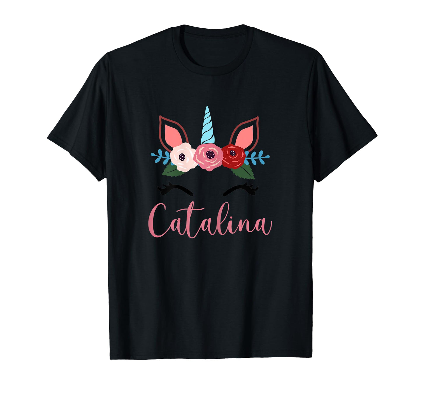 Cute Catalina Magical Floral Unicorn For Girls T-Shirt