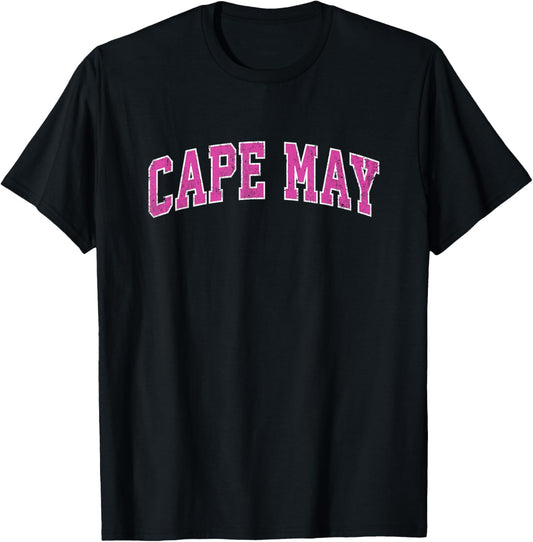 Cape May New Jersey NJ Vintage Sports Design Pink Design T-Shirt
