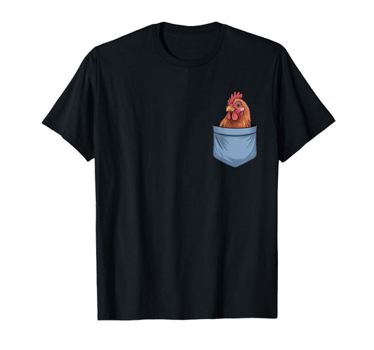 Cute Pocket Chicken Farm Animal Lovers T-Shirt