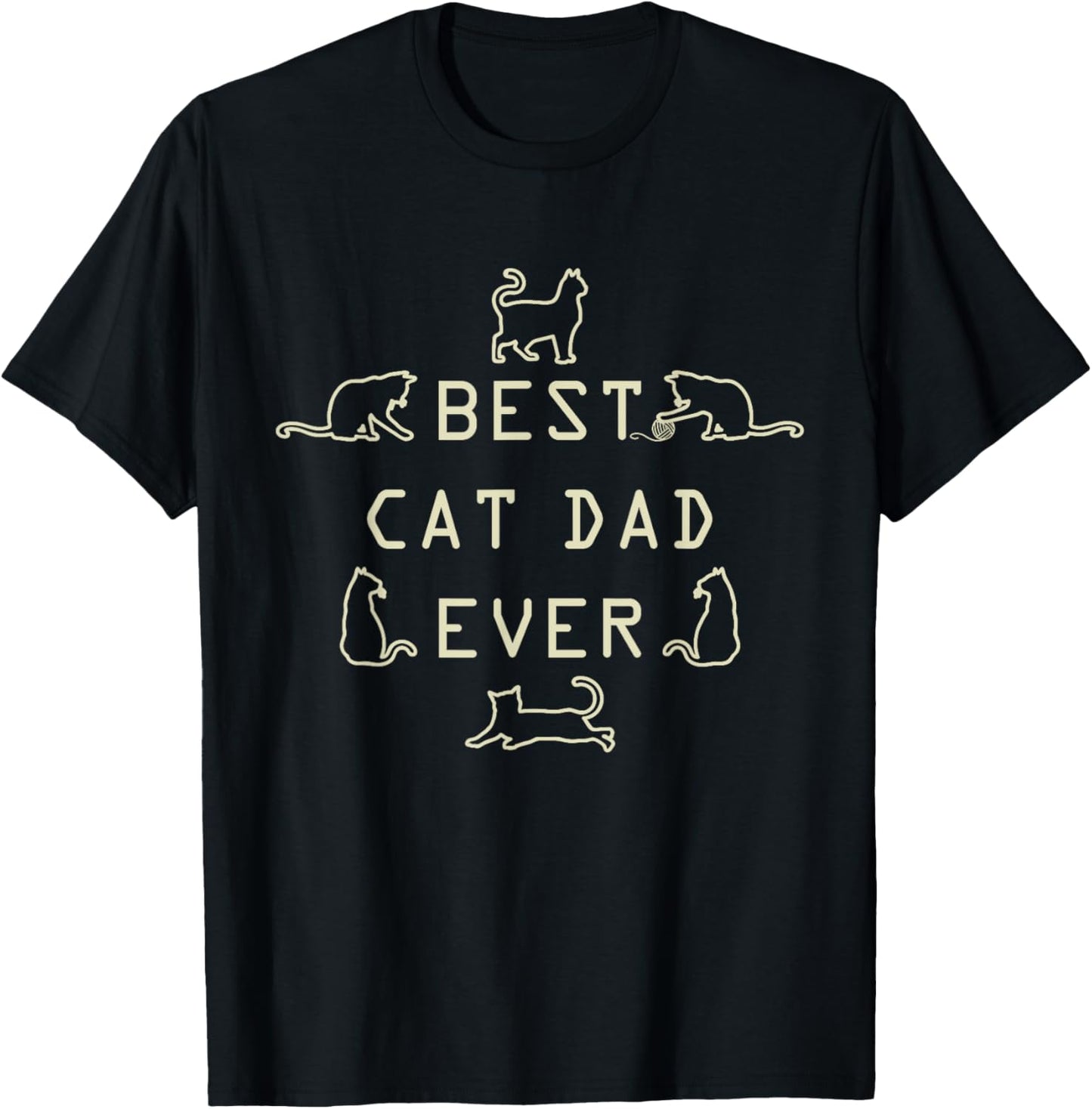 Feline Cat Father Kitty Dad Fathers Day Meow T-Shirt