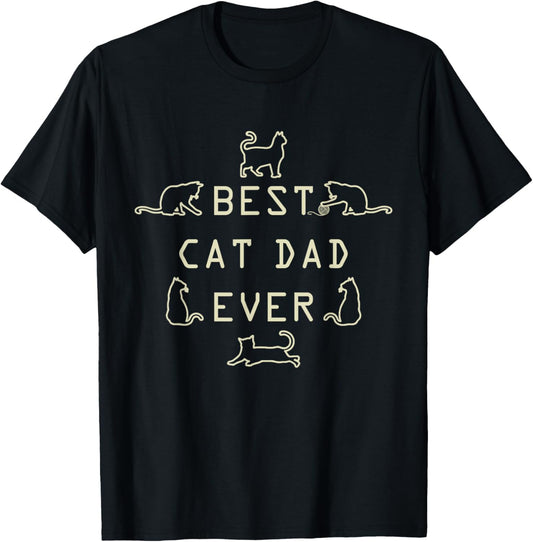 Feline Cat Father Kitty Dad Fathers Day Meow T-Shirt