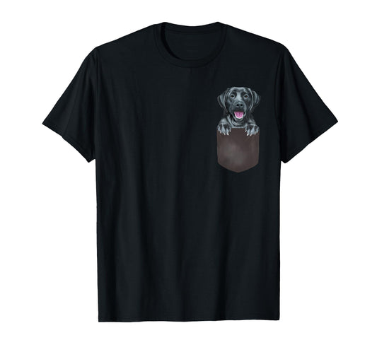 Dog In Pocket Funny Dog Lover Black Labrador Retriever T-Shirt for Men Women Girls Kids