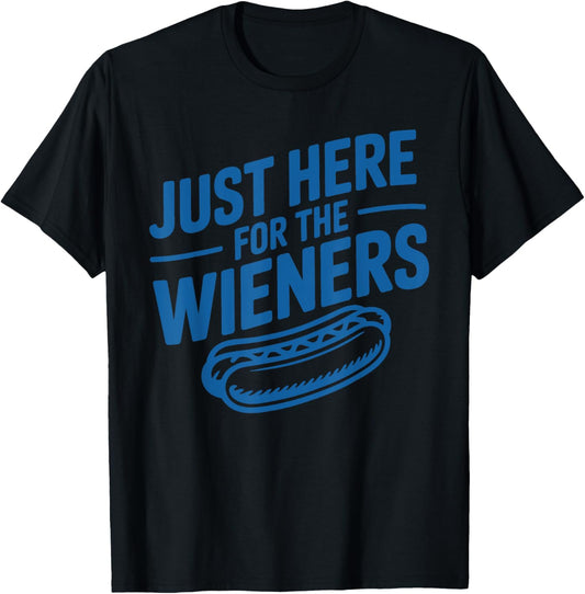 Vintage I'm Just Here For The Wieners 4th Of July Hot Dog T-Shirt