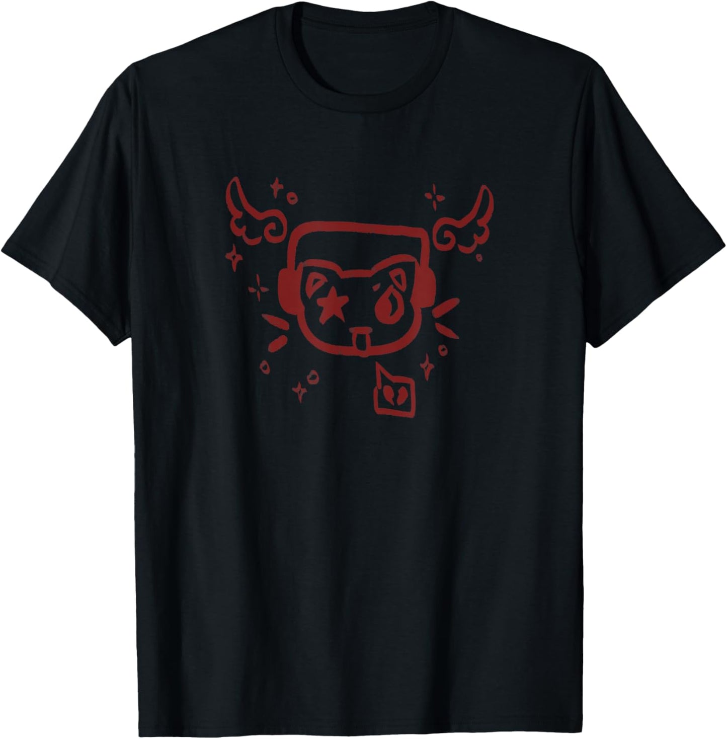 90s Y2K Cat with Headset Headphone T-Shirt