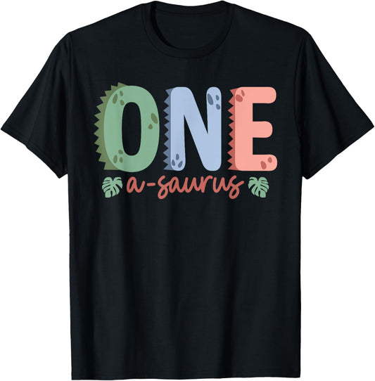 1 Year Old One Saurus Dinosaur Family 1st Birthday Matching T-Shirt