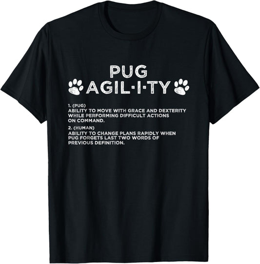 Funny Pug Dog Agility Training T-Shirt