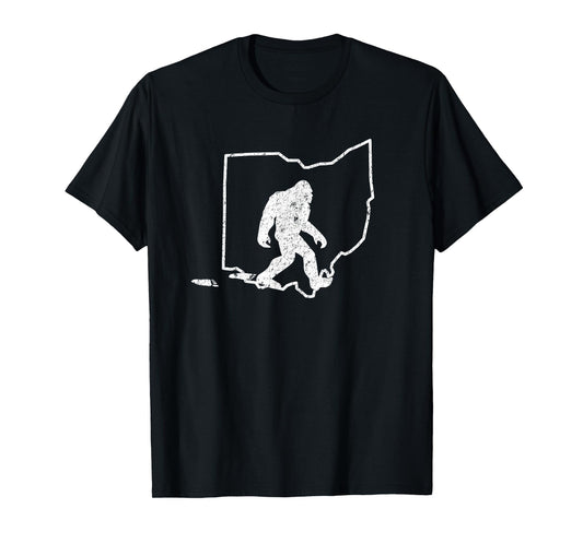 State of Ohio Vintage Pride Bigfoot Hunter T Shirt T-Shirt