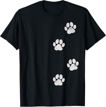 Paw Print Dog Cat Pet Lover T-Shirt for Men Women Girls Kids