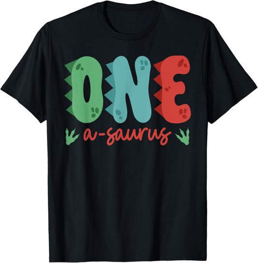 One Year Old Kid 1 A Saurus Rex Dinosaur 1st Birthday Boy T-Shirt