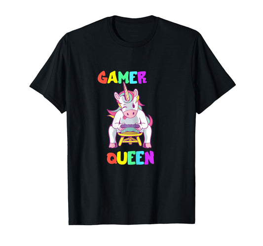 Gamer Queen Gamer Queen Unicorn Gamer Cute Gaming T-Shirt