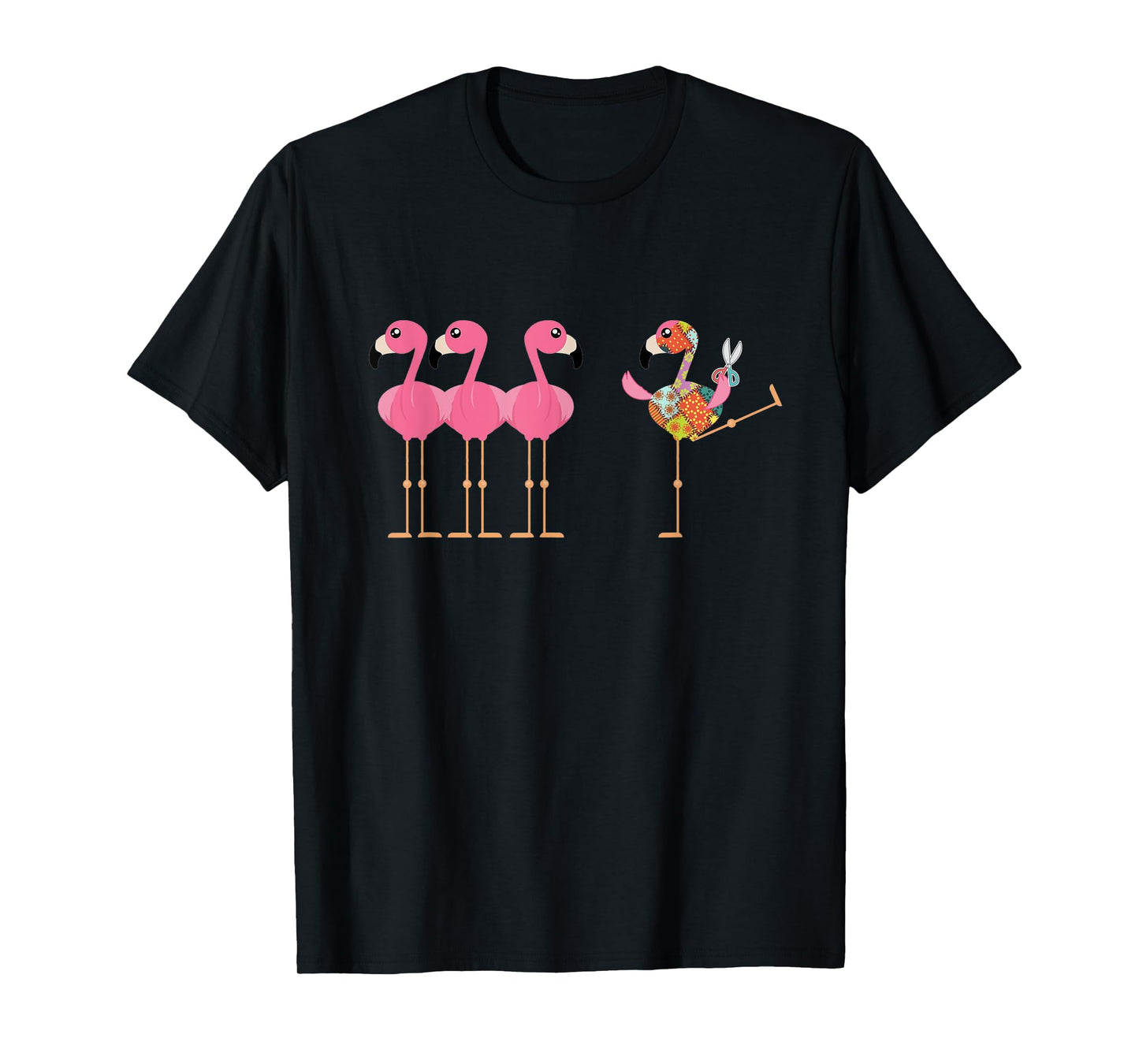 Quilting Flamingo Loves Sewing Machine T-Shirt