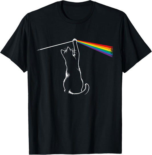 Playing with Light Cat Gift Men Kids Women Funny Cat T-Shirt