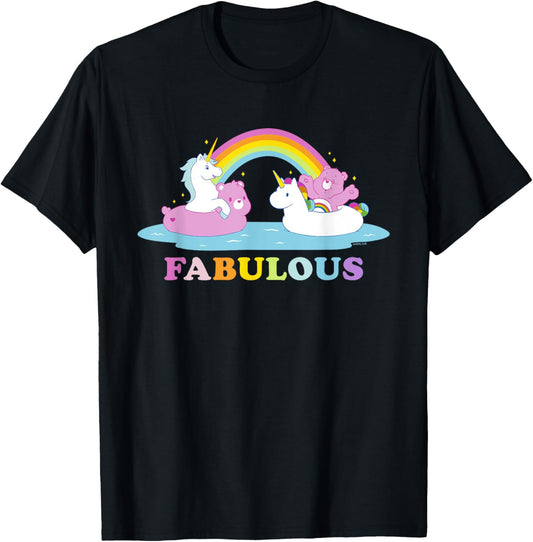 Care Bears Rainbow Fabulous With Cheer Bear And Unicorn T-Shirt