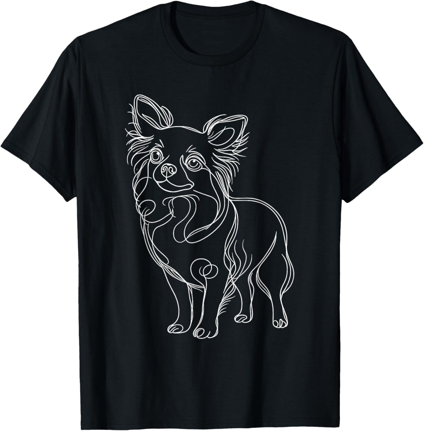 Line Art Chihuahua Dog Chihuahuas Chi T-Shirt