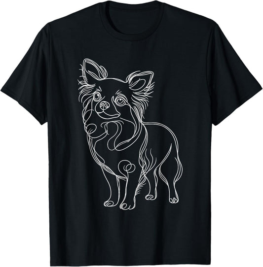 Line Art Chihuahua Dog Chihuahuas Chi T-Shirt