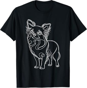 Line Art Chihuahua Dog Chihuahuas Chi T-Shirt