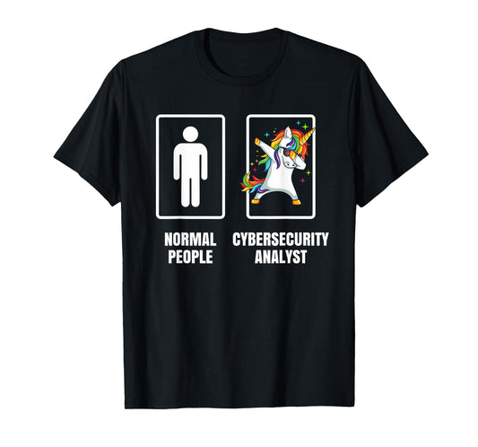 Dabbing Unicorn Cyber Security Analyst Technician Tech Gift T-Shirt