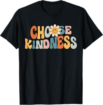 Choose Kindness - Retro Groovy Daisy Be Kind Inspirational T-Shirt