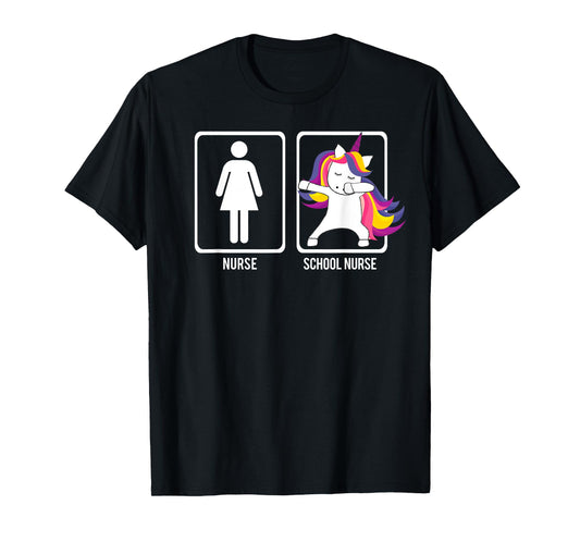 DABBING UNICORN NURSE VS SCHOOL NURSE Dabs Dab Meme T-Shirt