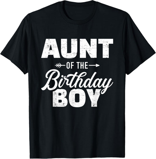 Aunt of the birthday boy son matching family T-Shirt