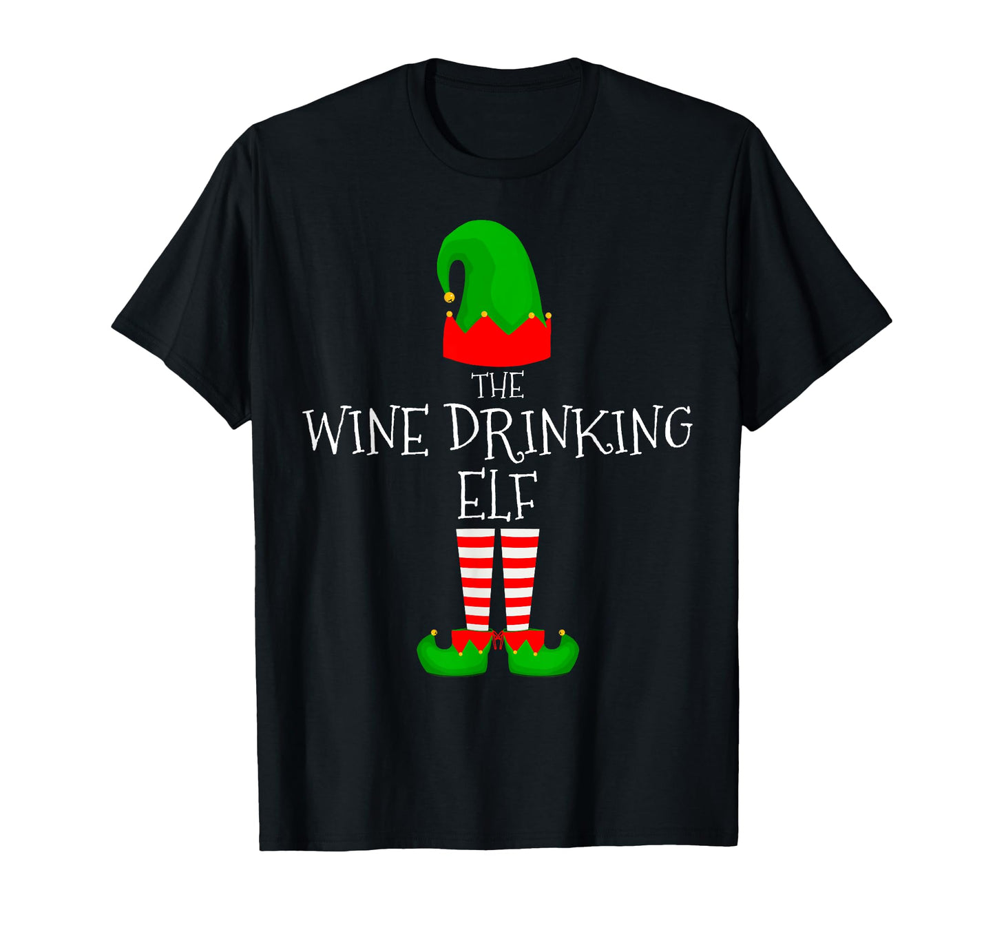 Wine Drinking Elf Family Matching Group Christmas Elves T-Shirt