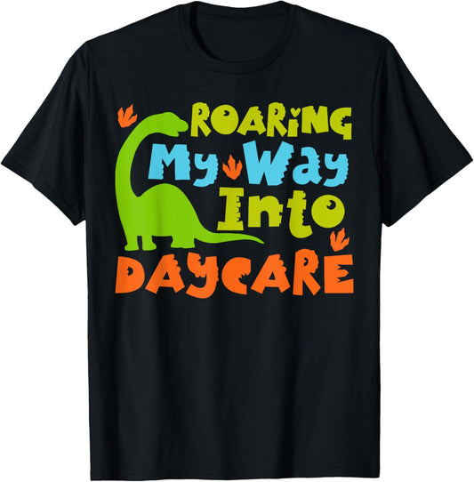 Daycare Teacher Provider Dinosaur First Day Back To School T-Shirt
