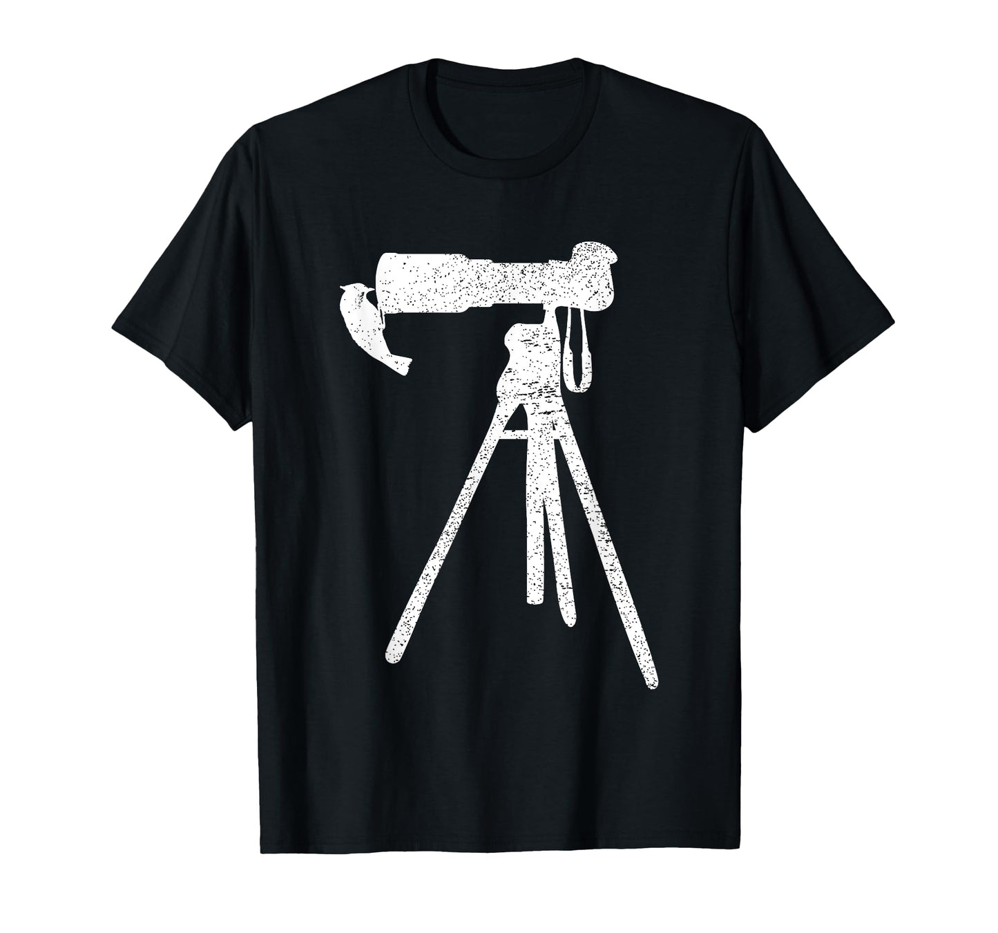 Retro Vintage Distressed Bird Photographer Wildlife Print T-Shirt