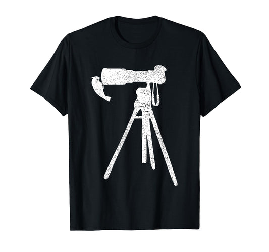 Retro Vintage Distressed Bird Photographer Wildlife Print T-Shirt