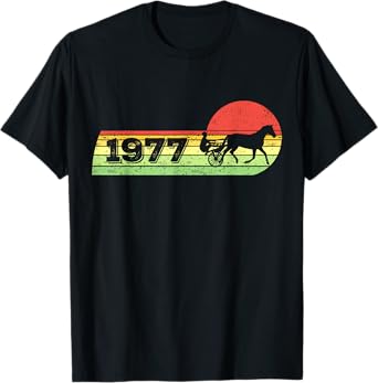 Vintage 1977 Birthday Harness-Racing horses Trotting-race T-Shirt