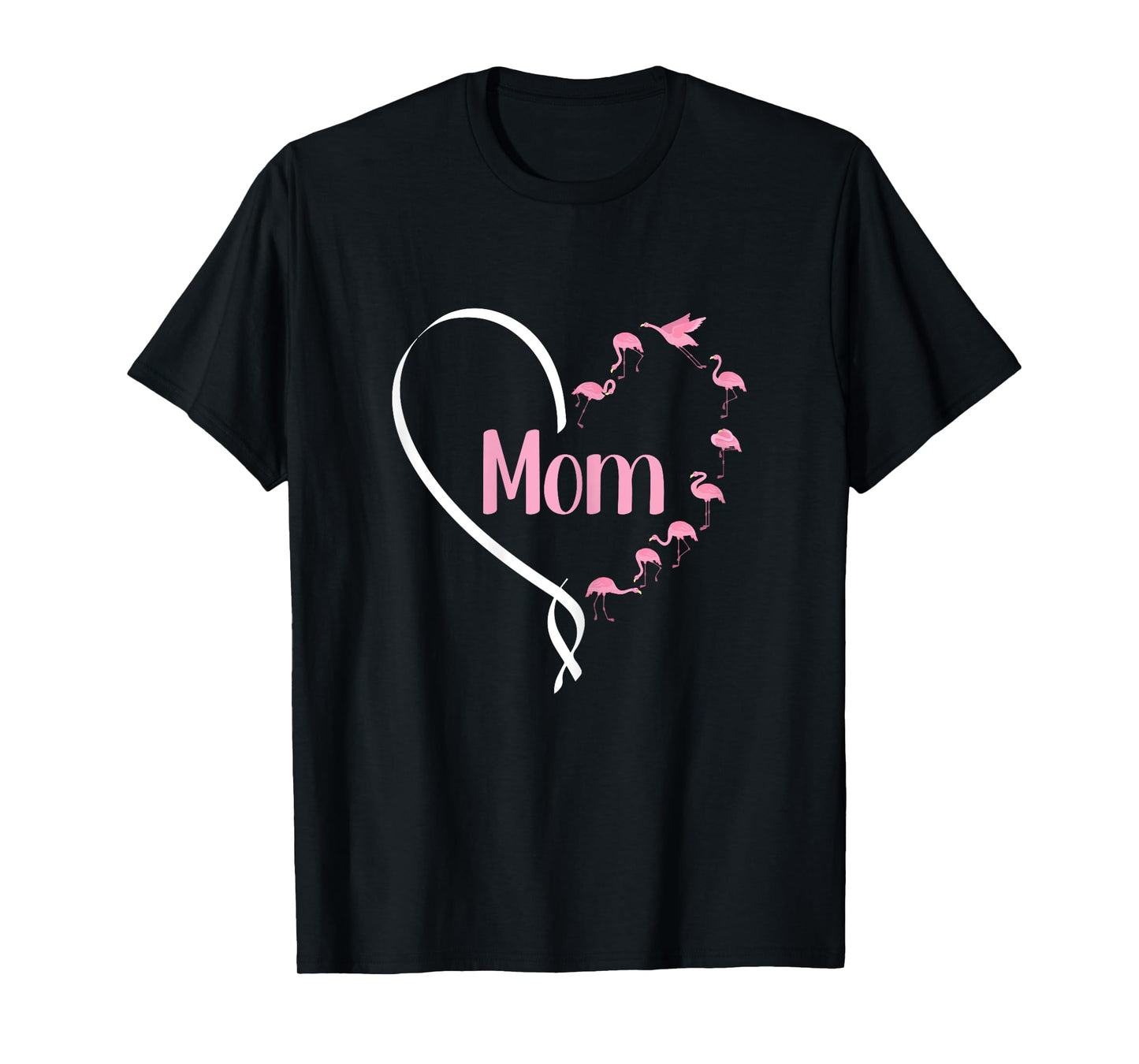 Mom Mothers Day Cute Flamingo Heart Bird Lover Mama Momma T-Shirt