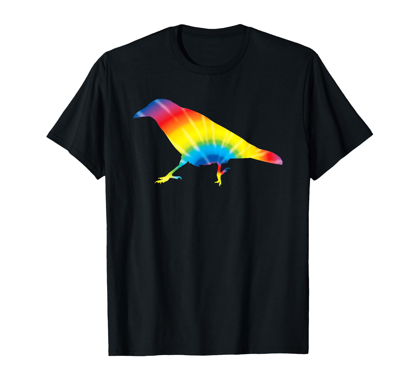 Tie Dye Crow Rainbow Print Raven Bird Hippie Peace Gift T-Shirt