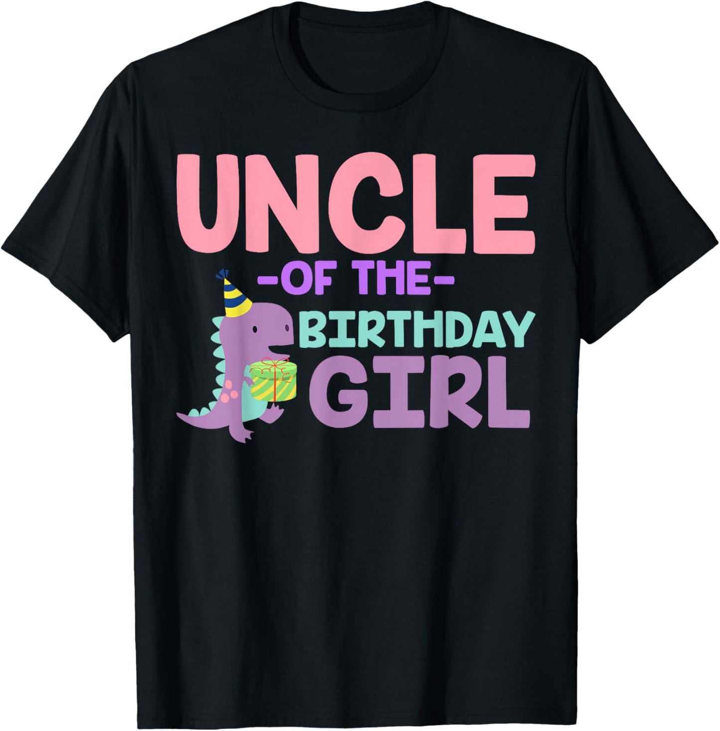 Uncle of The Birthday For Girl Saurus Rex Dinosaur Party T-Shirt