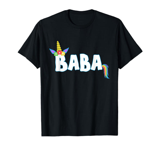 Unicorn Birthday Girl Shirt Funny BABA Grandpa Dad Gift Tee T-Shirt