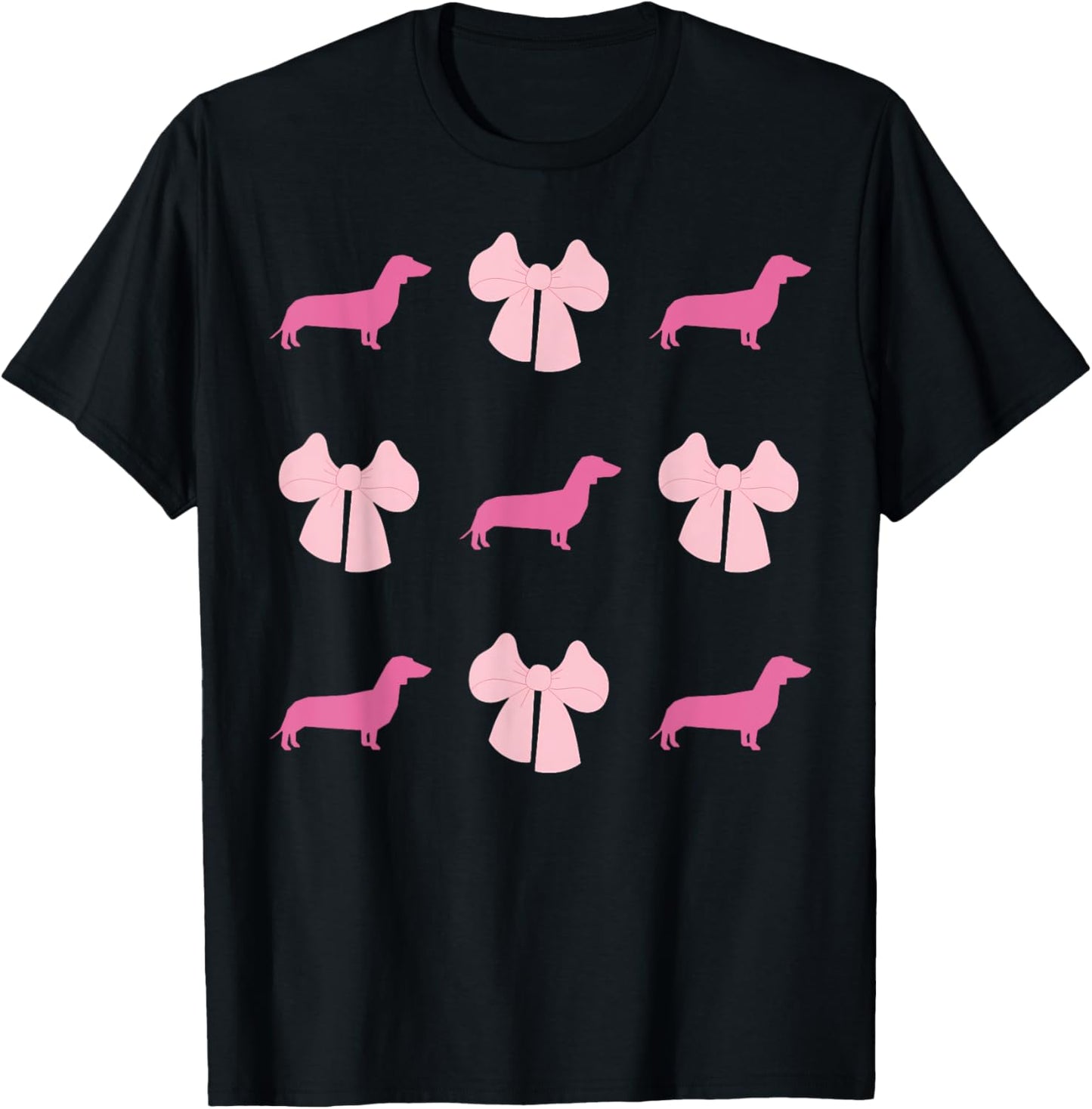 Unisex-Adults T-Shirt Black Small Modern Cartoon Retro Dachshund Wiener Dog Animal Lover T-Shirt