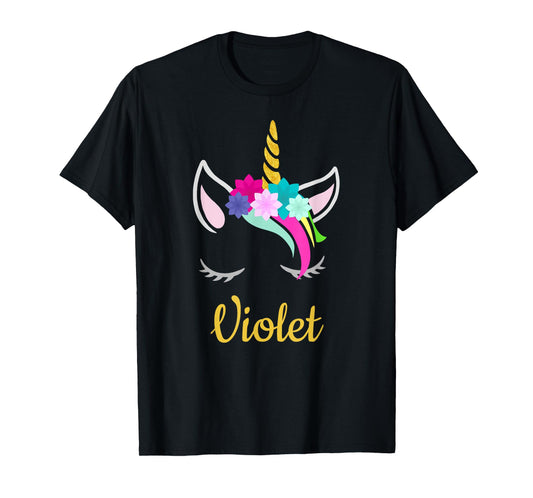 Violet Unicorn Name Shirt for Violet T-Shirt