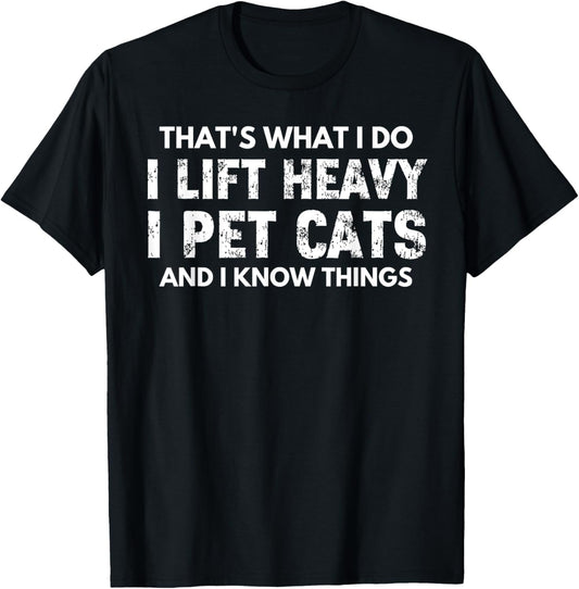Funny Weightlifting Cat Lover Powerlifting Workout Gym T-Shirt