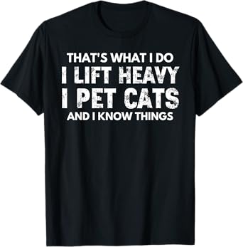 Funny Weightlifting Cat Lover Powerlifting Workout Gym T-Shirt