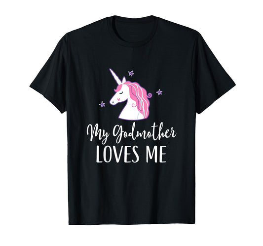 Kids My Godmother Loves Me Unicorn Goddaughter T-Shirt
