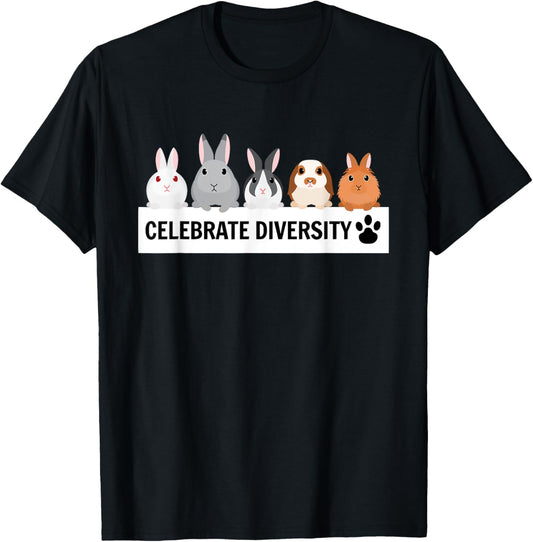 Celebrate Diversity Cute Pet Bunny Shirt for Rabbit Lovers T-Shirt