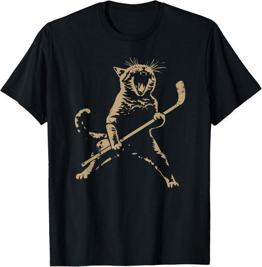 Cat playing ice hockey T-Shirt